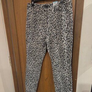 NWT J. McLaughlin Lexi Jean Light Gray/Charcoal Petit Watercolor Cheetah Size 14